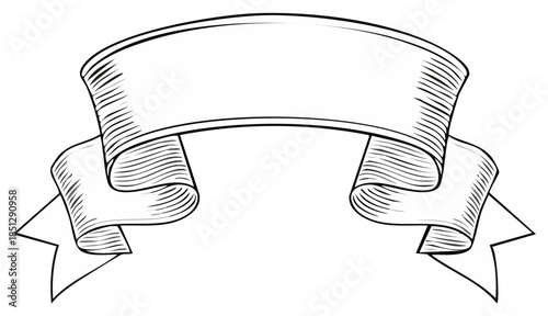 Vintage Ribbon Banner with Copy Space for Text Decoration