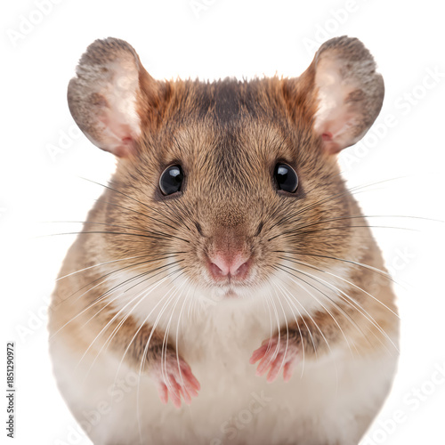 Cute Small Hamster Looking at the Camera With Its Round Face and Paws Visible...