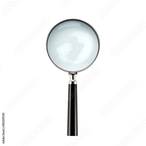 Magnifying Glass on White Background Used for Examining Objects and Details i...