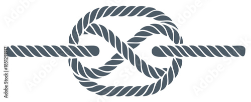 Figure eight knot formed with textured rope graphic element for nautical or maritime themes