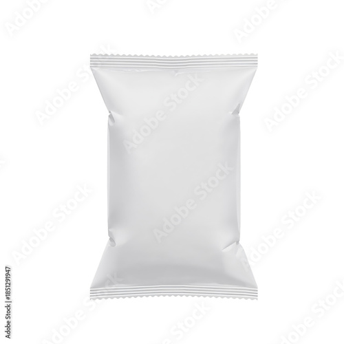 Empty White Snack Bag Ready for Packaging or Display in a Store for Potential...
