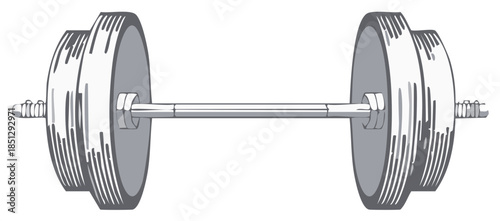 Vector illustration of a barbell, fitness and bodybuilding exercise equipment.