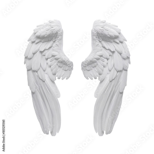 Decorative White Wings Displayed on a Wall for Home Decor or Art Project in a...