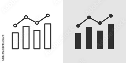 Analytics icon representing data analysis and insights, featuring charts, graphs, or bars to symbolize performance tracking, metrics, and business intelligence.