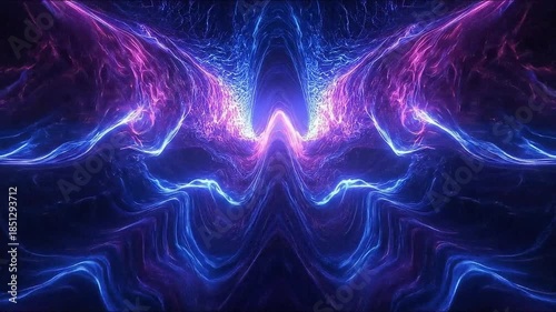 Vibrant purple and blue neon light abstract design