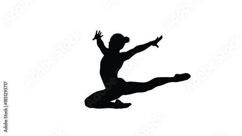 Silhouette of a person in a dynamic pose with arms and legs extended 1