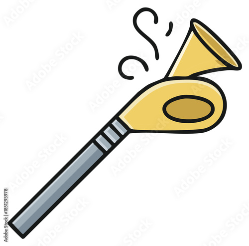 Party Favor Noise Maker Blowing Festive Celebration Toy Cartoon Style Graphic