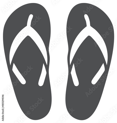 Pair of summer flip flops icon vector illustration for beach vacation footwear leisure concept