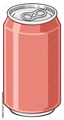 Cartoon style illustration of a red soda or beverage can