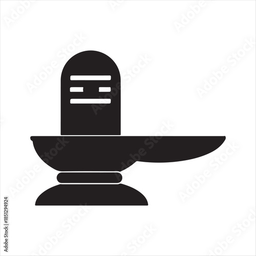 Simple black silhouette of a sentry box on a base Vector