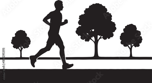 Runner in park Vector