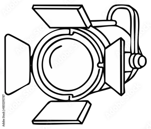 Stage spotlight with adjustable barn doors for directing light