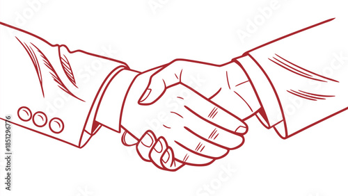 Business partnership and agreement through handshake Vector