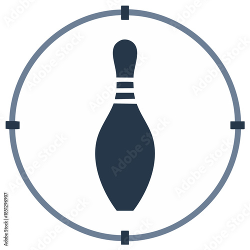Bowling pin target icon symbolizing sports focus and aiming precision