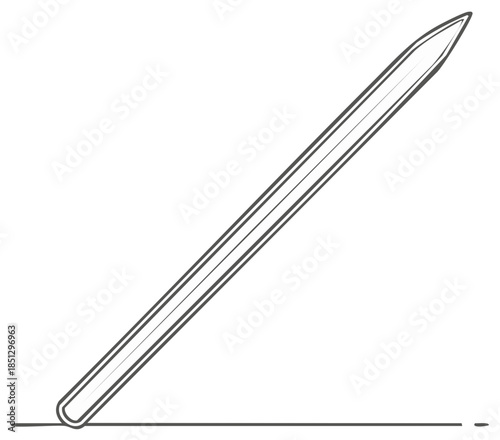 Stylized Illustration of an Eyeliner Pencil with Sleek Design and Sharp Tip