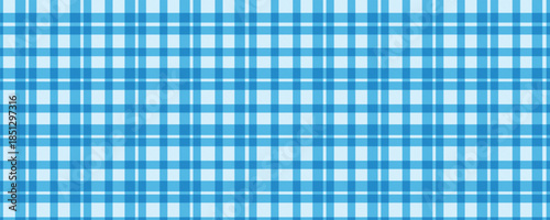 Blue gingham seamless plaid pattern background