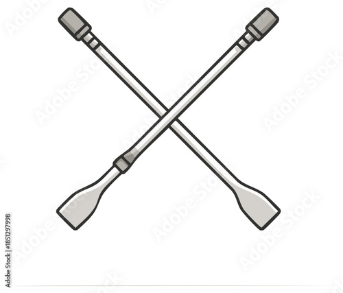 Pair of Twirling Batons Crossed Together Showing Precision and Skill in Majorette Competitions