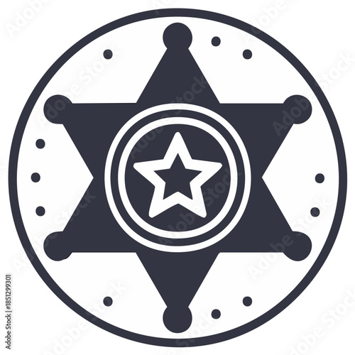 Sheriff badge star emblem icon symbol vector graphic illustration