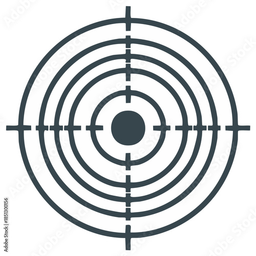 Concentric Rings Target with Crosshairs for Accuracy and Precision Sports
