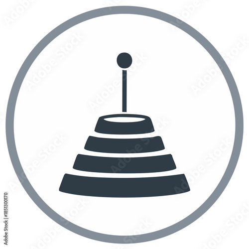 Dark stylized control lever icon in a gray circle Minimalist vector graphic symbol for interface