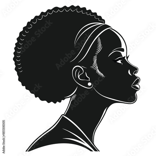 Profile of a woman with afro hair Vector