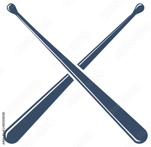 Crossed drumsticks illustration, musical percussion instrument, rhythm and beats for music events