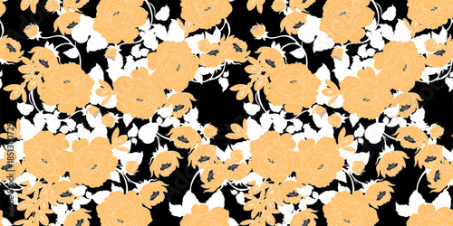 Seamless flowers pattern in vector. Abstract flower pattern design