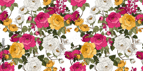 Seamless flowers pattern in vector. Abstract flower pattern design