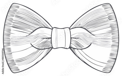 Elegant Bow Tie Graphic Illustration Accessory Decoration for Formal Apparel