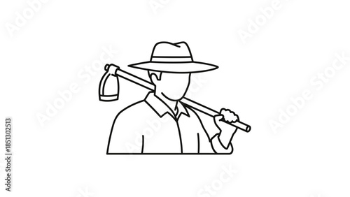 Cartoon vector illustration of a professional businessman character in a suit and tie wearing a hat and uniform while acting as a police worker man with a gun