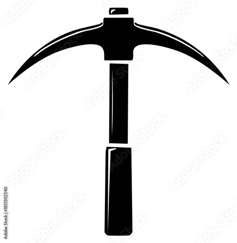 Black silhouette icon of a pickaxe for mining construction and digging work