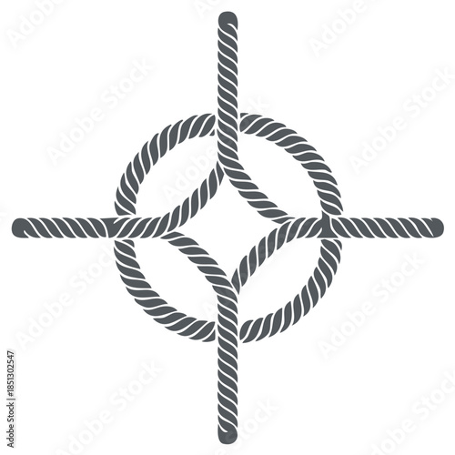 Stylized rope knot pattern forming a symmetrical interwoven design a strong nautical symbol icon illustration