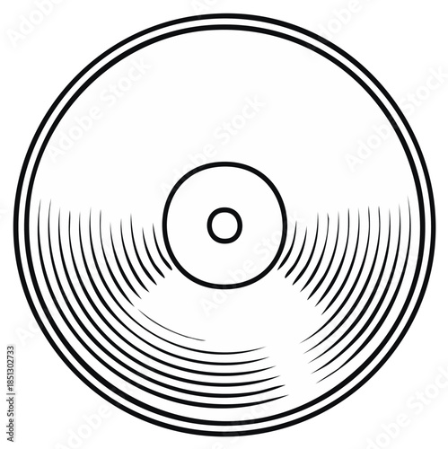 Stylized Vinyl Record Illustration Music Entertainment Template Vector Element