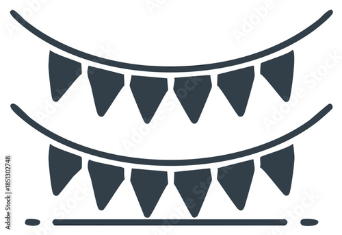 Festive Garland: Two Strings of Triangle Flags for Celebration and Party Decoration