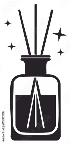 Aromatherapy reed diffuser with stars emitting fragrance and sparkle