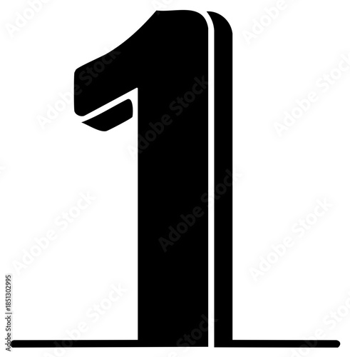 Bold 3D silhouette of the number 1 for concepts of winning, first place, and leadership