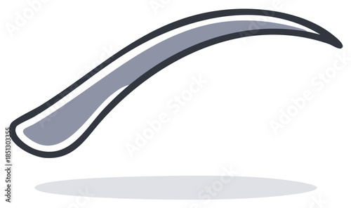 Vector Illustration of a Single Arched Eyebrow with Shadow Effect Design