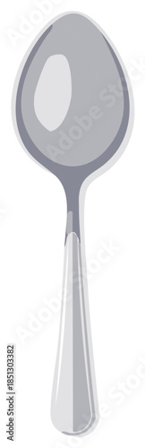 Stylized Metal Spoon Isolated on White Background