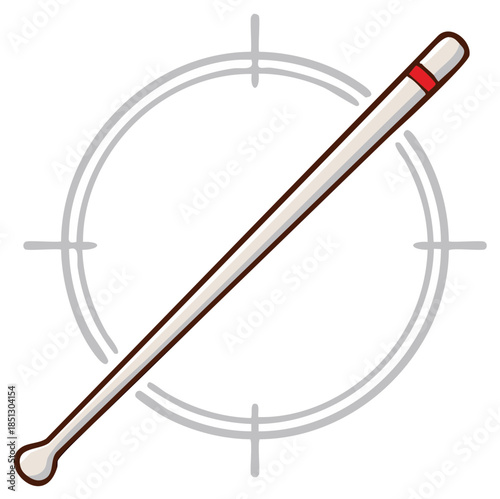 Nasopharyngeal swab in a target symbol representing focused virus and disease diagnostics