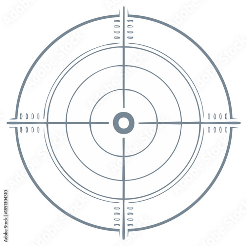 Military Sniper Scope Crosshair Target Vector Illustration