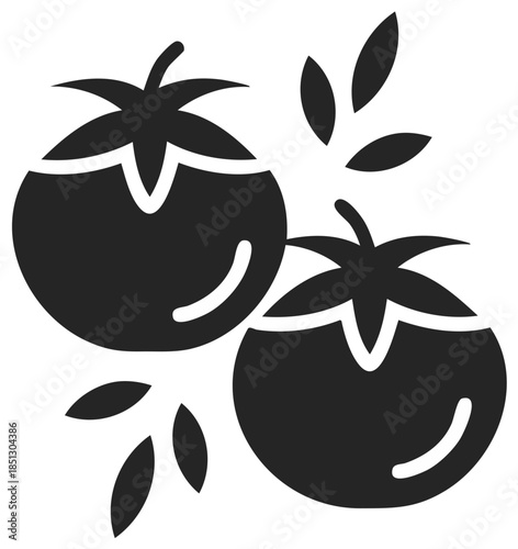 Stylized Tomatoes with Splash Simple Vector Illustration Food Ingredient Healthy Eating
