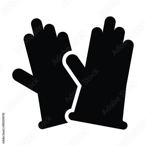 Industrial PPE Safety Sign Set with Respirator Mask Safety Footwear and Gloves Icons Featuring Mandatory Must Be Worn Warning Graphics - High Quality Vectorial Stock Image