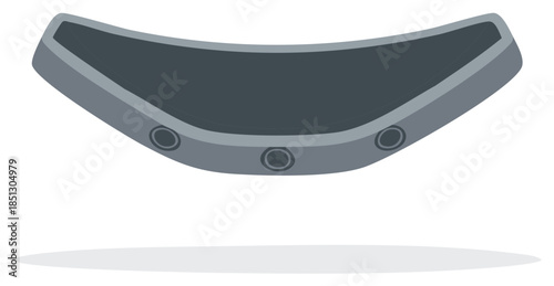 Sleek futuristic curved electronic device with circular buttons and dark screen