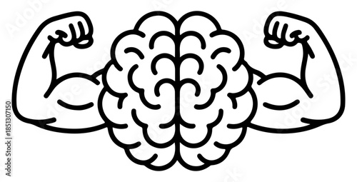 brain with biceps idea innovation icon