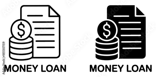 loan personal finance money icon set