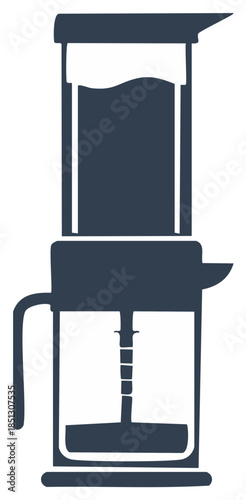 Alternative Coffee Brewing Method Blue Icon Minimalist Cafe Lifestyle Concept