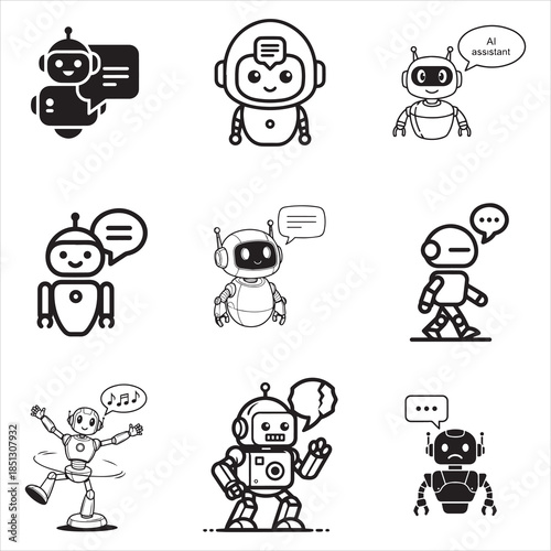 Conversational AI Chatbot Robot Assistant Speech Bubble