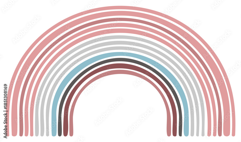 Fototapeta premium Abstract Rainbow Arc with Pastel and Neutral Stripes