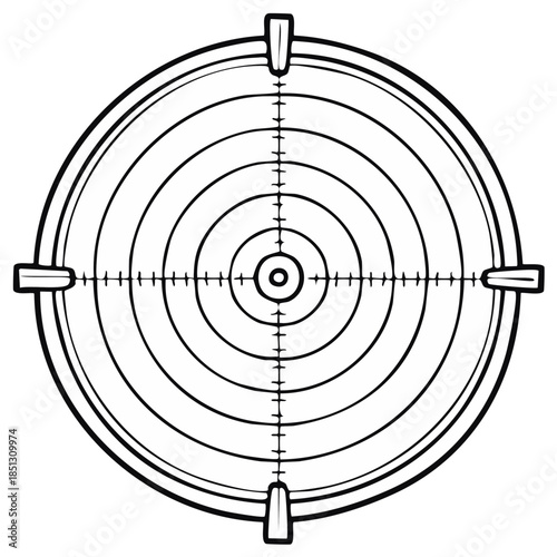 Crosshair Target Illustration Precision Aim Accuracy Marksman Focus Icon