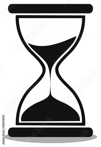 Stylized Black Hourglass Icon Depicts Passing Time and Measurement Concepts